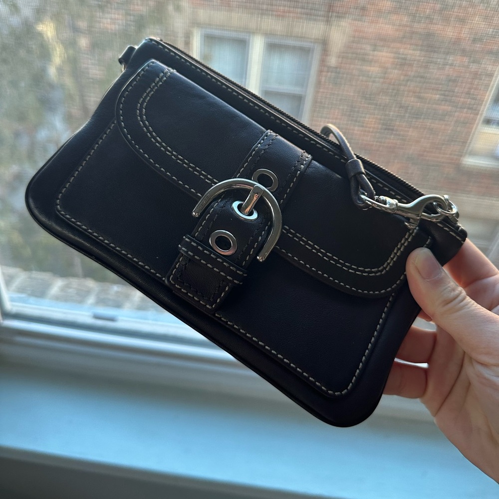 Authentic Coach Brown Leather Wristlet